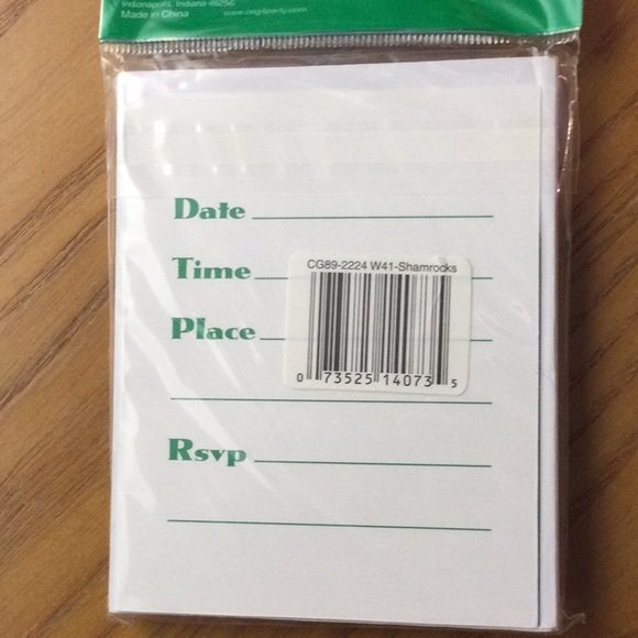 St. Patrick's/Shamrock/Spring/Notre Dame Invitations/Stickers/Door Hanger - Picture 3 of 5